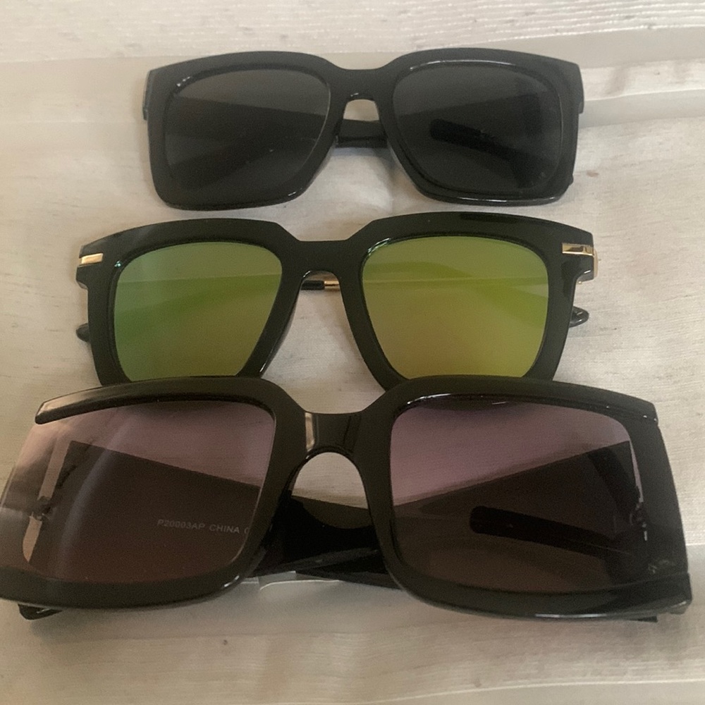 Set of 3 Squared Style Sunglasses
